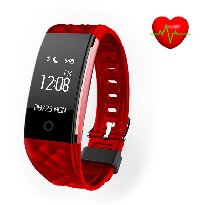 FUNSUO S2 Heart Rate Smart Bracelet IP67 Fitness Tracker for Android and iOs smartphones (Red)