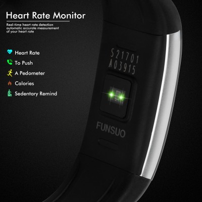 FUNSUO S2 Heart Rate Smart Bracelet IP67 Fitness Tracker for Android and iOs smartphones  (White) 