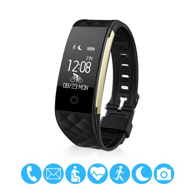 FUNSUO S2 Heart Rate Smart Bracelet IP67 Fitness Tracker for Android and iOs smartphones (Black) 
